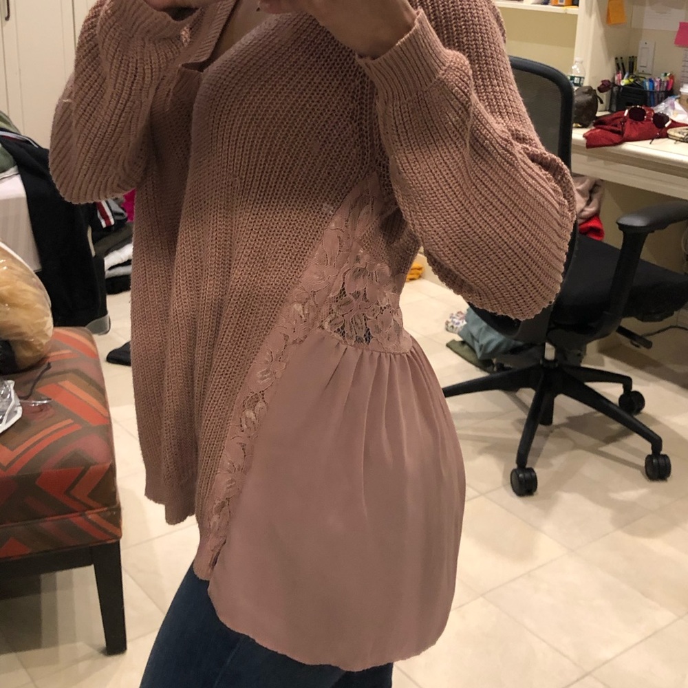 Light pink knit blouse